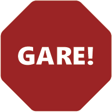panneau stop avec mot GARÉ